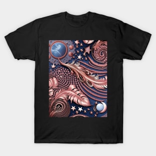 Other Worldly Designs- nebulas, stars, galaxies, planets with feathers T-Shirt